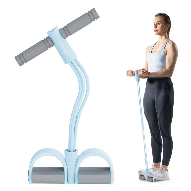 Multifunction Pedal Resistance Band with Handles, Elastic Pull Rope for Full Body Home Workout, Yoga, Sit-Up, Core & Strength Training