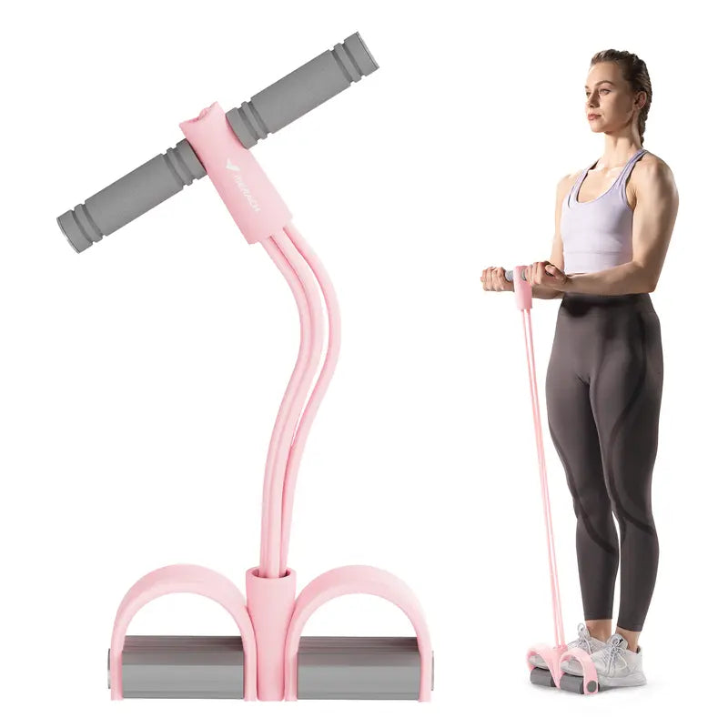 Multifunction Pedal Resistance Band with Handles, Elastic Pull Rope for Full Body Home Workout, Yoga, Sit-Up, Core & Strength Training