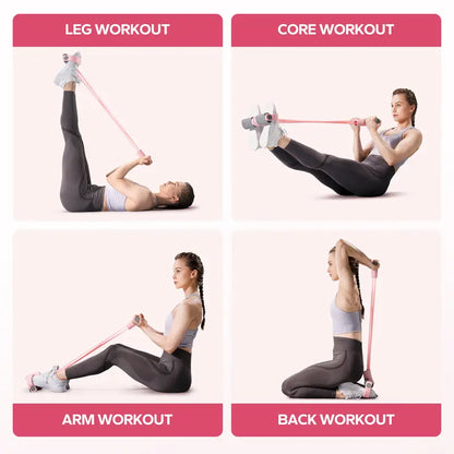 Multifunction Pedal Resistance Band with Handles, Elastic Pull Rope for Full Body Home Workout, Yoga, Sit-Up, Core & Strength Training